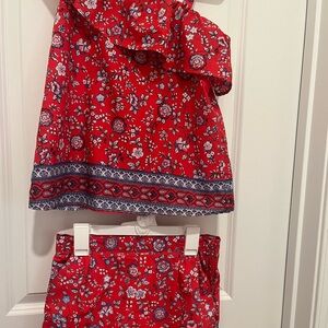 Janie and Jack Red Floral Outfit